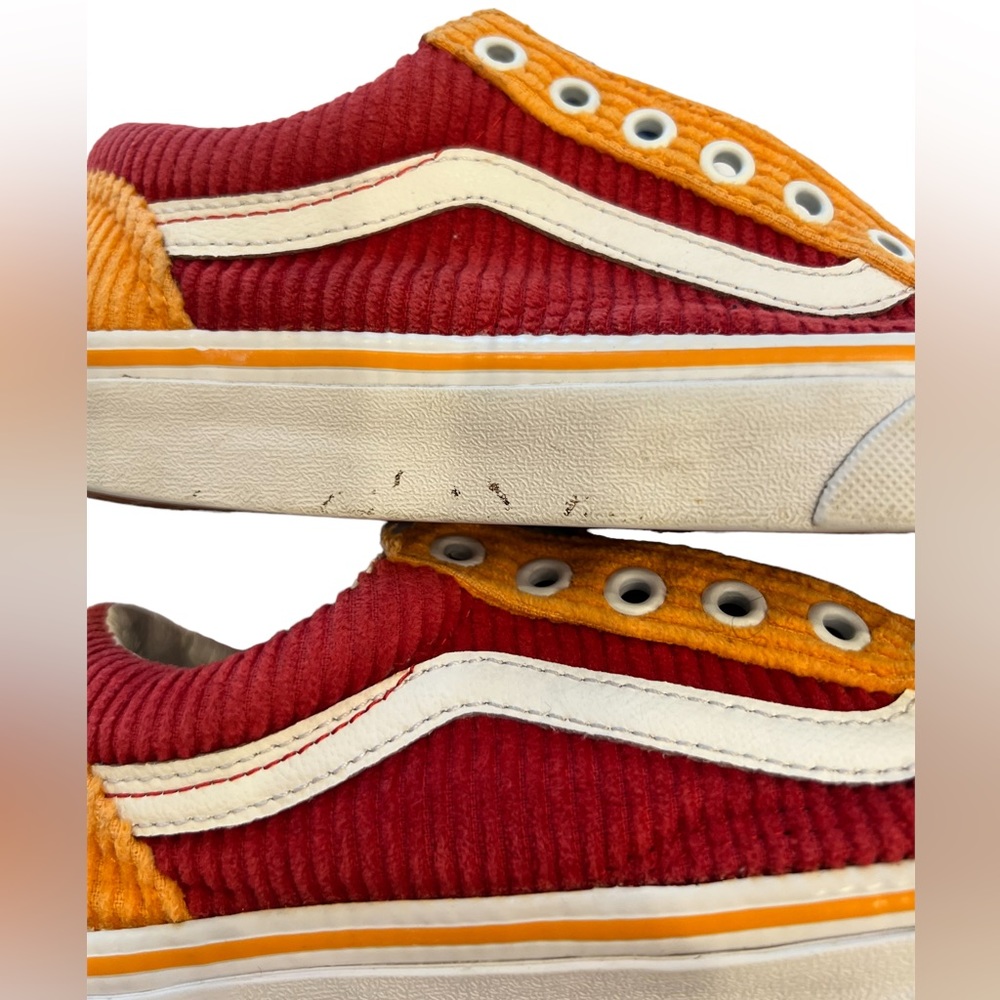 Vans Old Skool Skate Shoes Red Blue Yellow Corduroy Primary 5.5 Women’s 4 Men’s - Picture 7 of 12